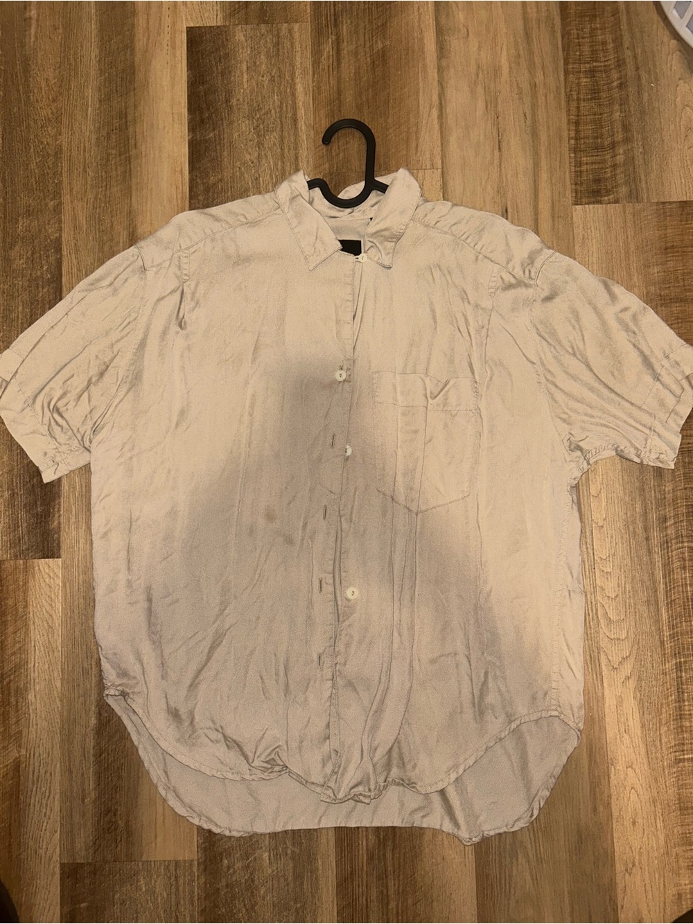 Source Unknown Men's Short-Sleeve Button-Down Shirt in Light Beige